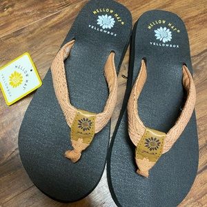 Yellow box mellow mat flip flop sandals